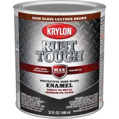 Krylon Rust Tough Oil-Based Gloss Rust Control Enamel, Brown, 1 Qt.